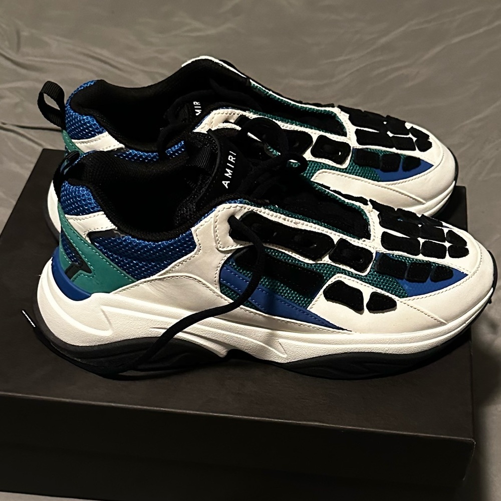 Amiri sneakers used but like new worn once Blue,white, and green colorway